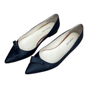 Sara Flint Natalie Flats Size 7.5 EU 37.5‎ Handmade in Italy Black Calf Leather